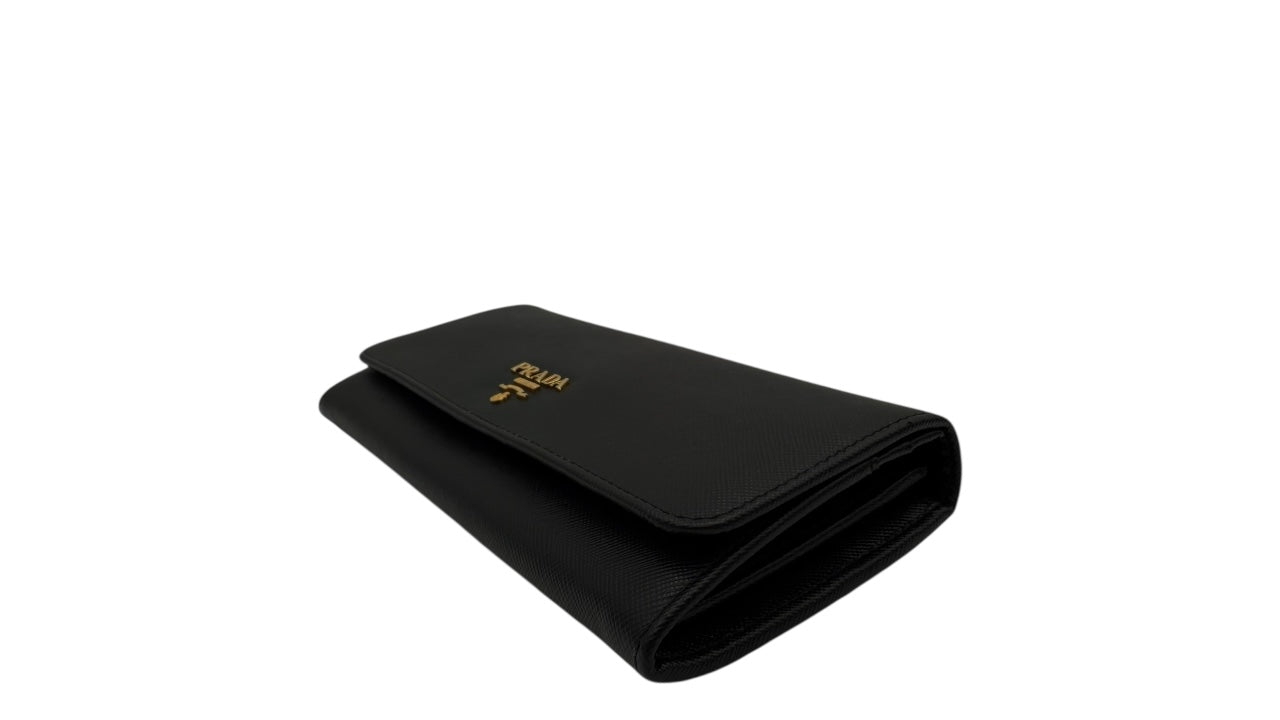 PRADA SAFFIANO LEATHER LONG WALLET BLACK