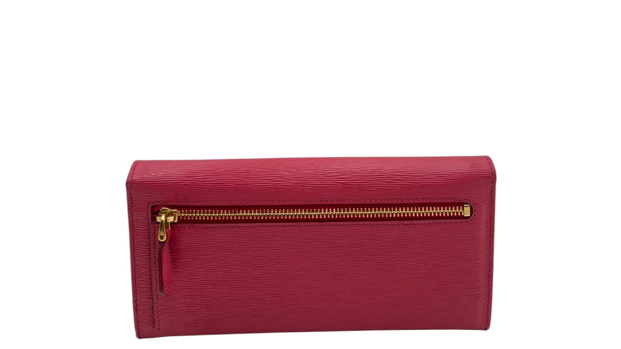 PRADA SAFFIANO LONG WALLET WITH CARD HOLDER PINK