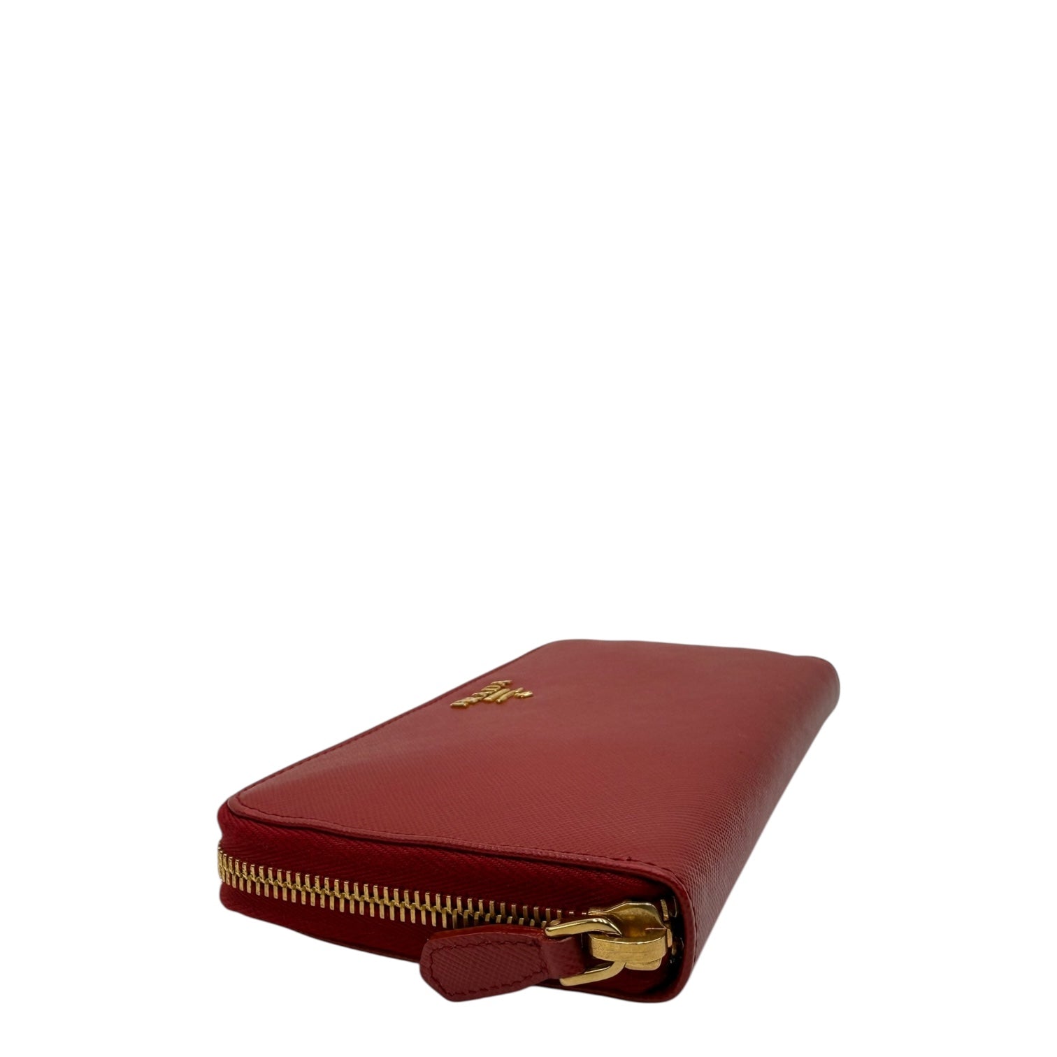 PRADA RED SAFFIANO LONG ZIPPY WALLET