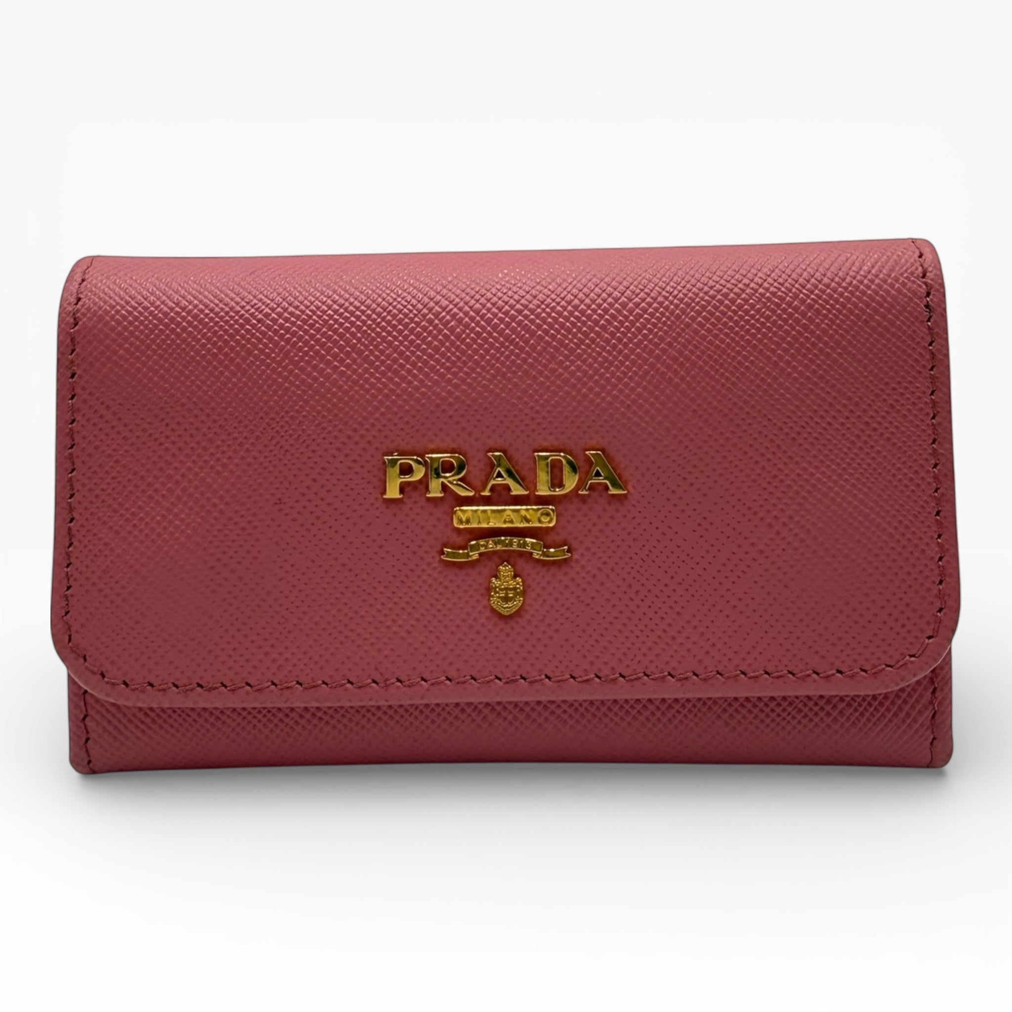 PRADA PINK SAFFIANO KEY HOLDER