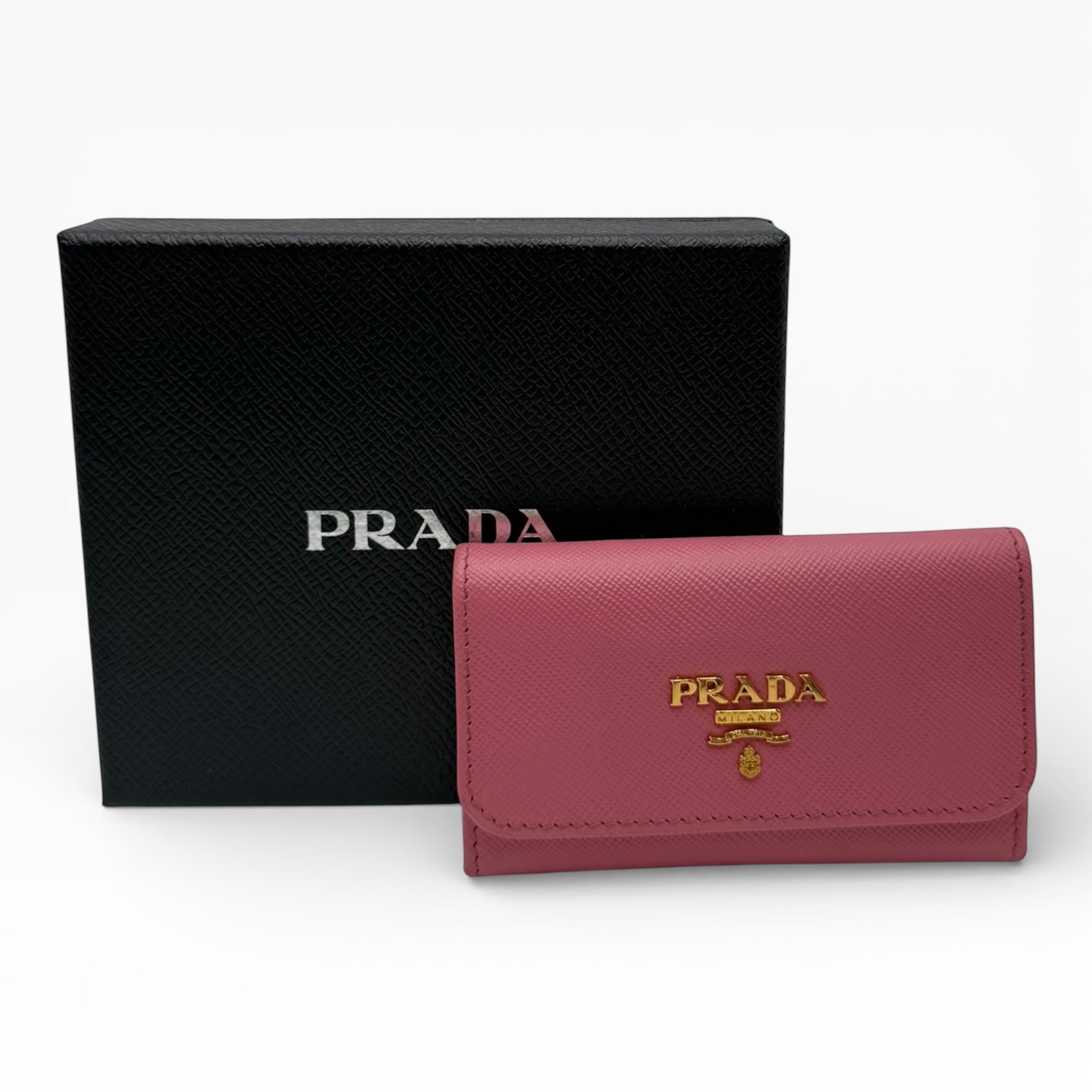 PRADA PINK SAFFIANO KEY HOLDER