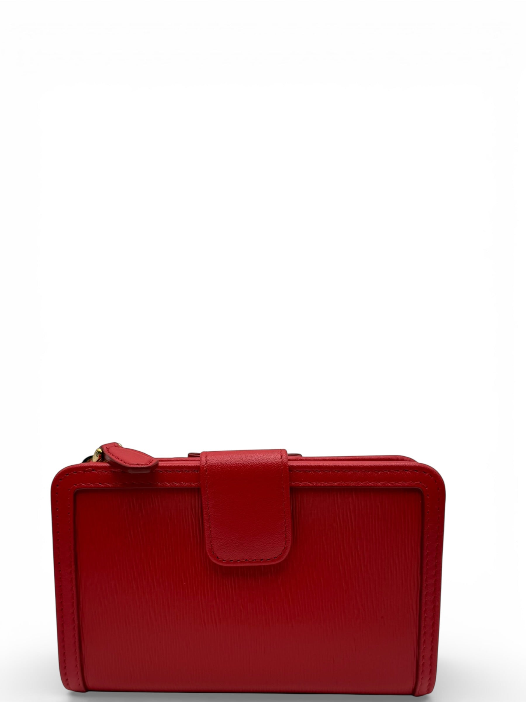 PRADA SAFFIANO RED COMPACT BIFOLD WALLET