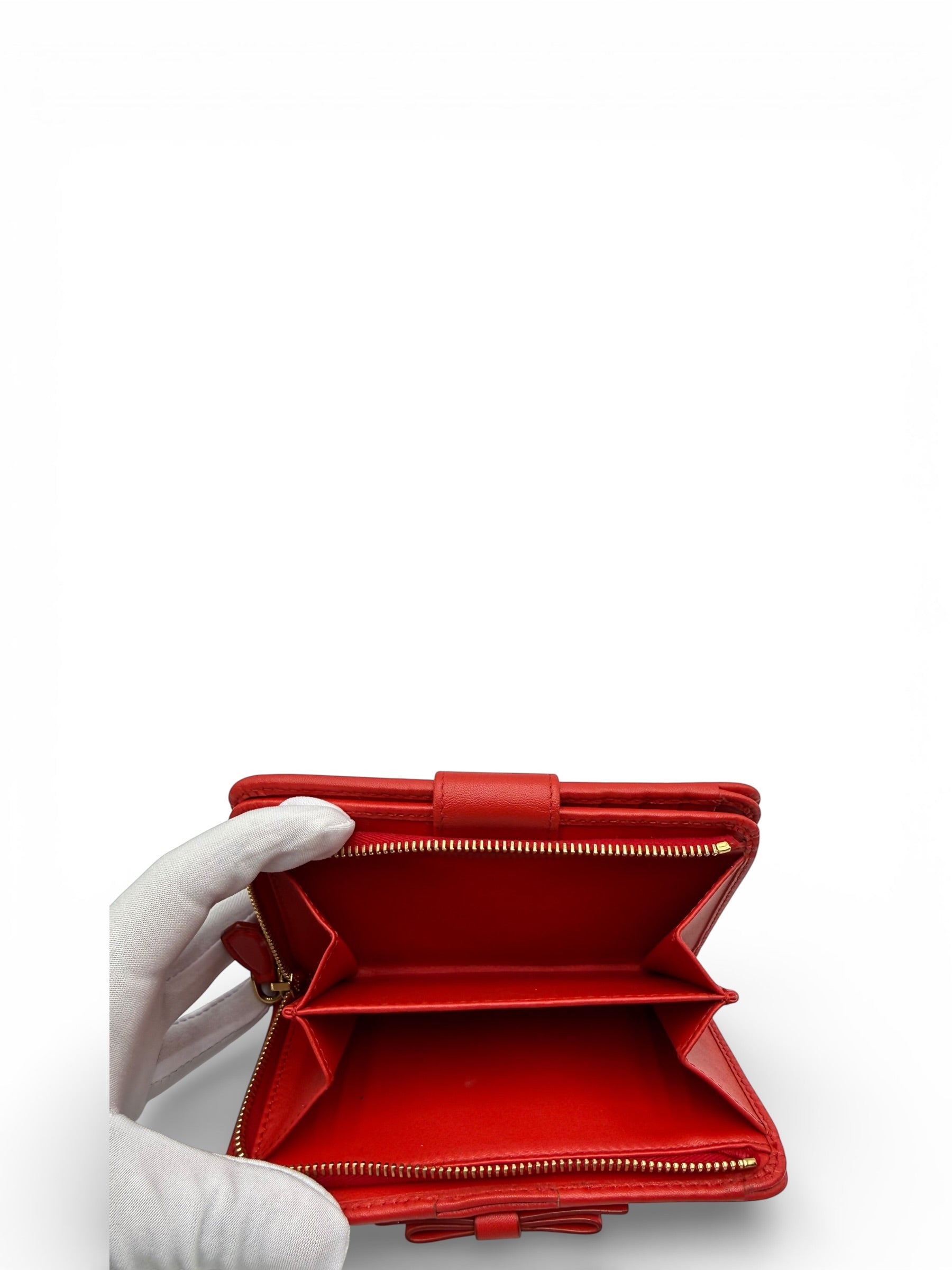 PRADA SAFFIANO RED COMPACT BIFOLD WALLET