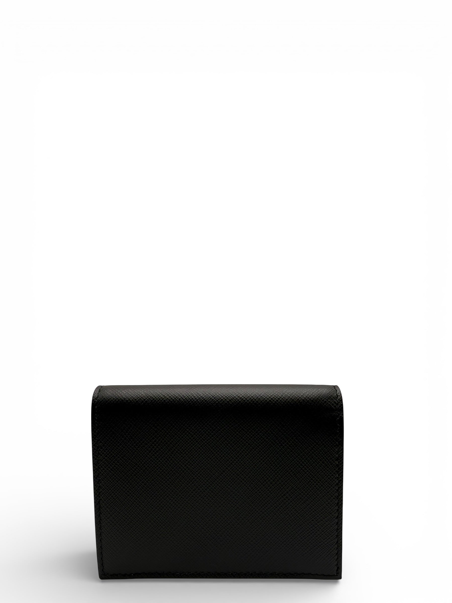 PRADA BLACK CALFSKIN SHORT WALLET