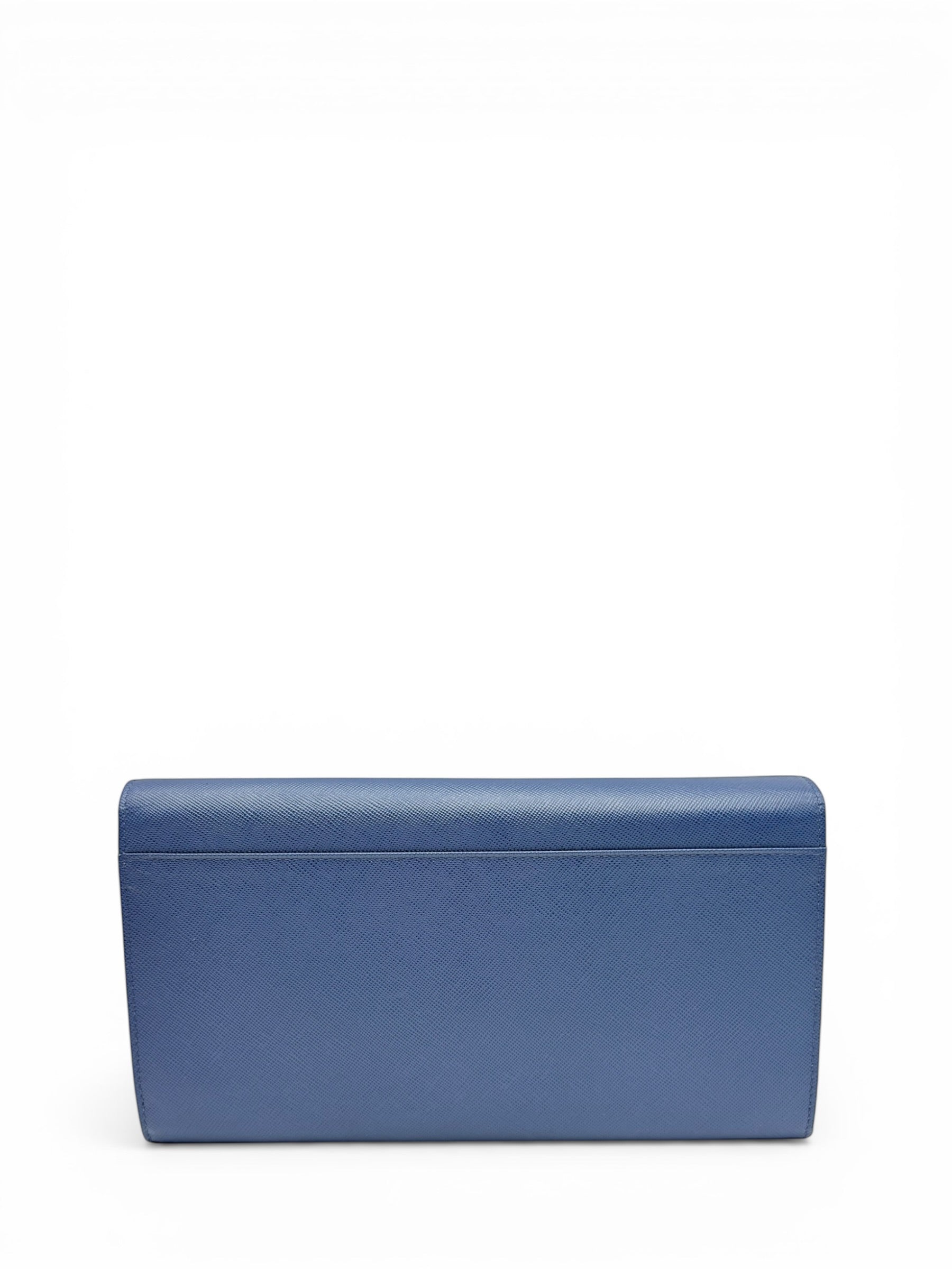 PRADA BLUE SAFFIANO CLUTCH