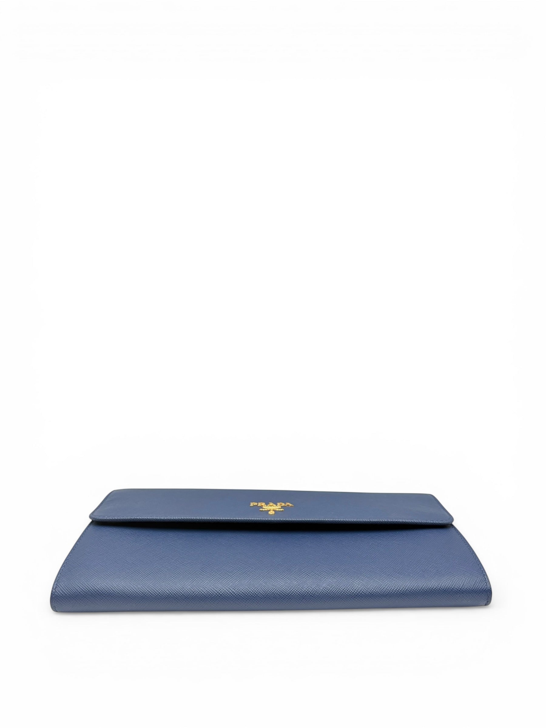 PRADA BLUE SAFFIANO CLUTCH