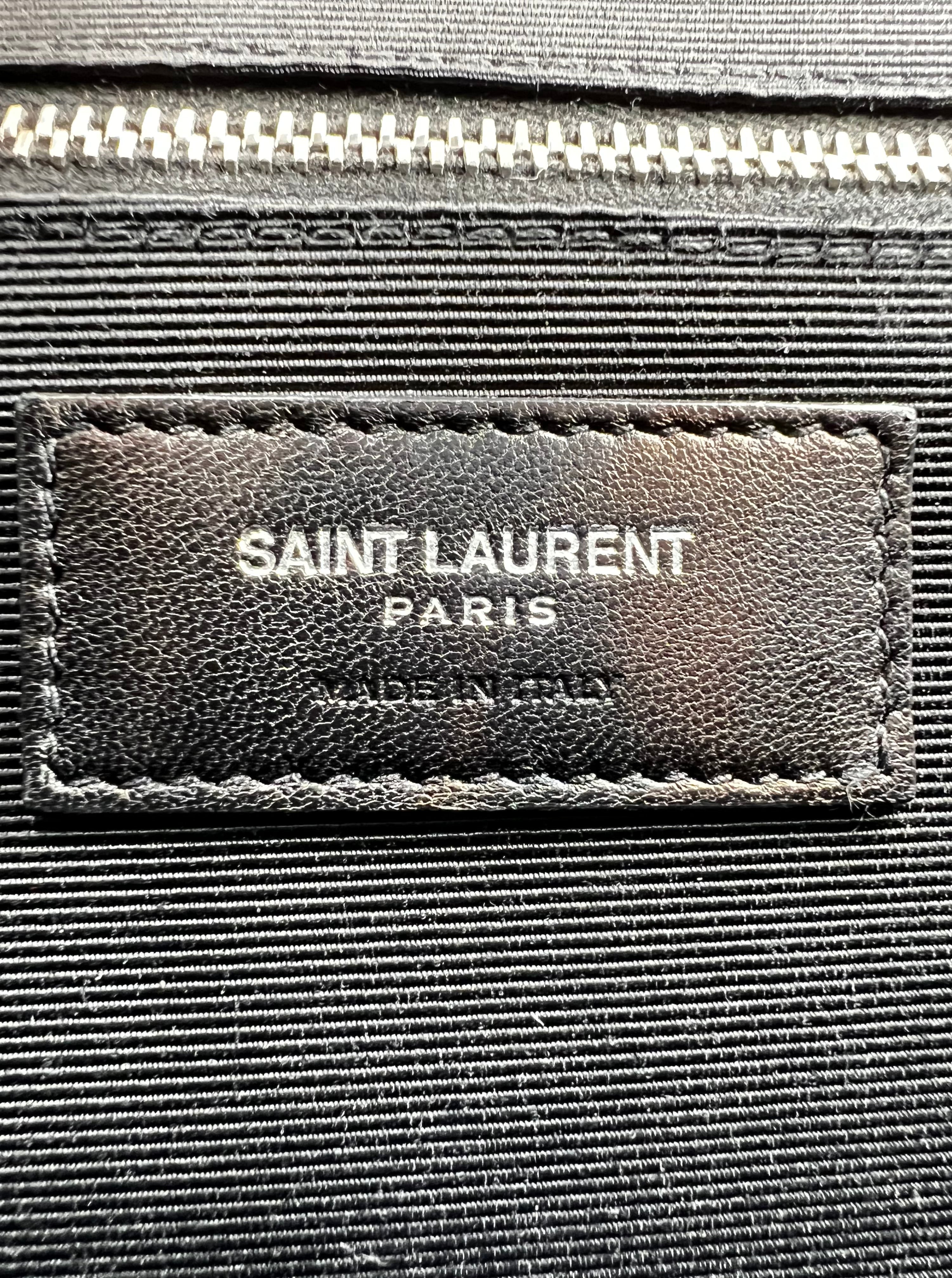 YSL SILVER MONOGRAM BLANC VINTAGE ENVELOPE