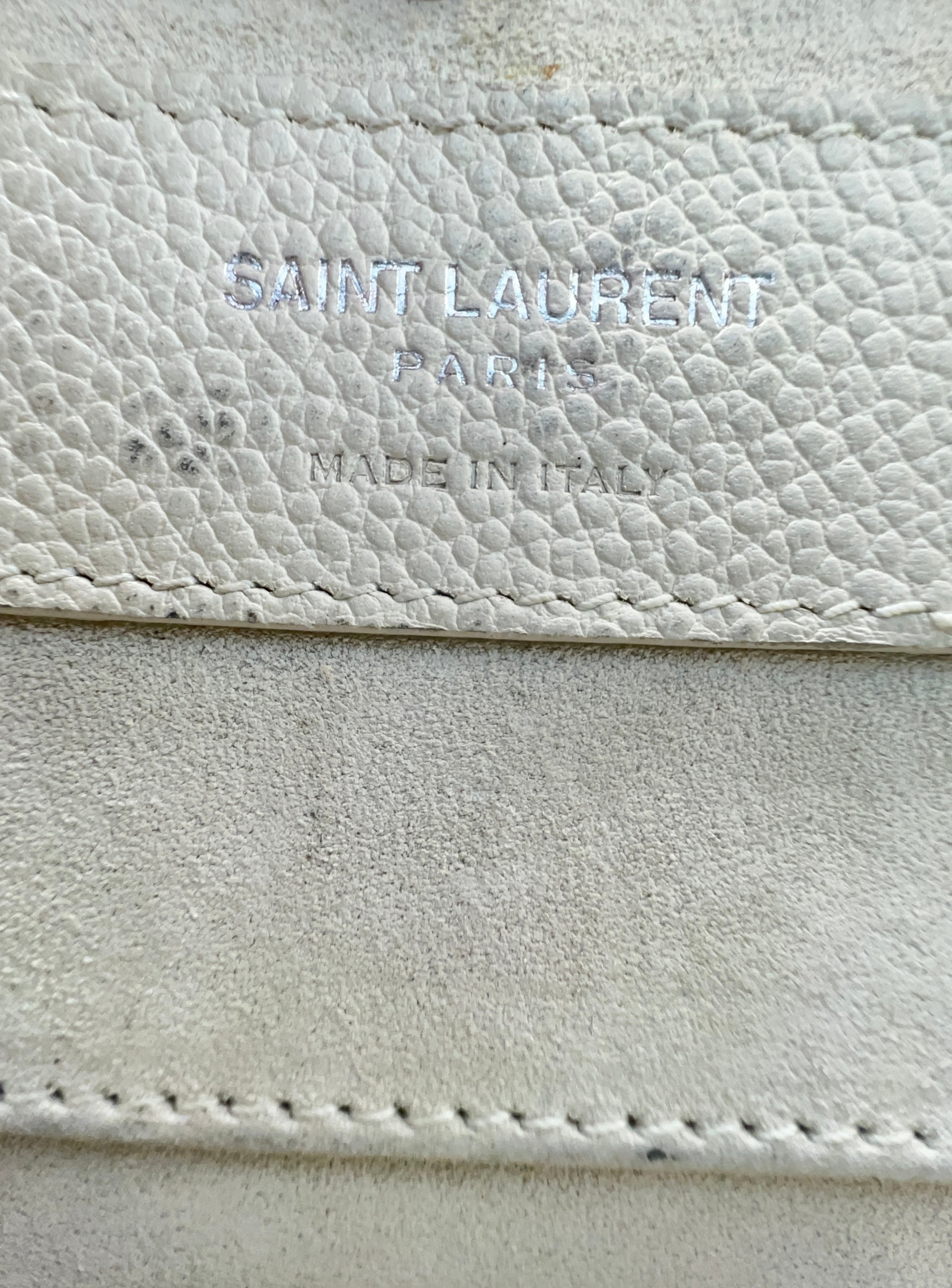 YSL MEDIUM SUNSET CHAIN BAG WHITE