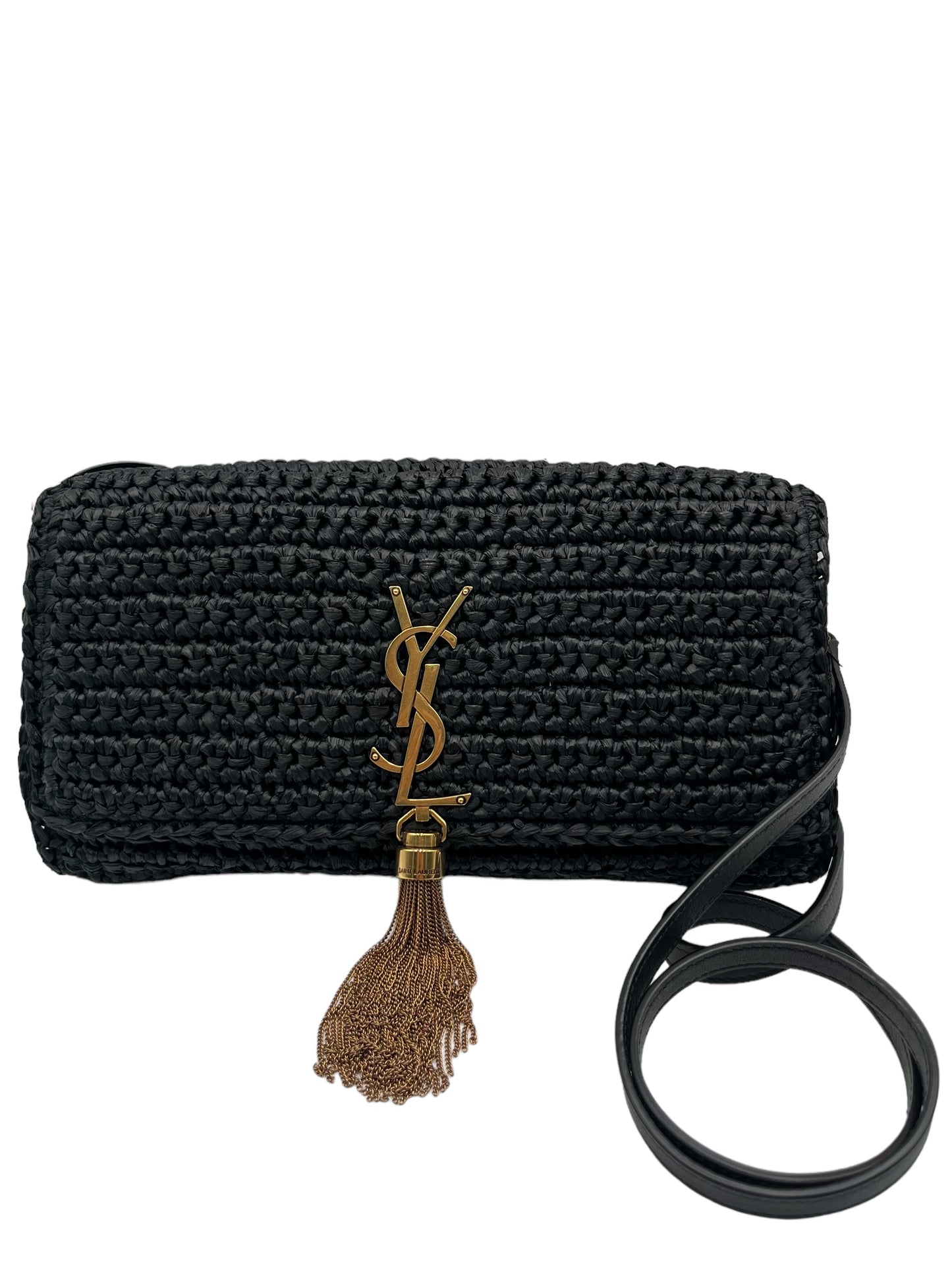YSL KATE 99 TASSEL SHOULDER BAG IN RAFFIA