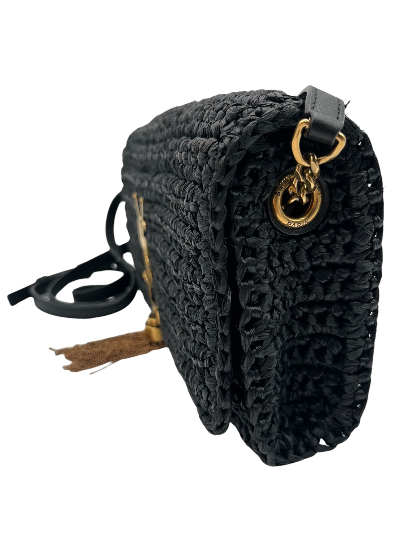 YSL KATE 99 TASSEL SHOULDER BAG IN RAFFIA