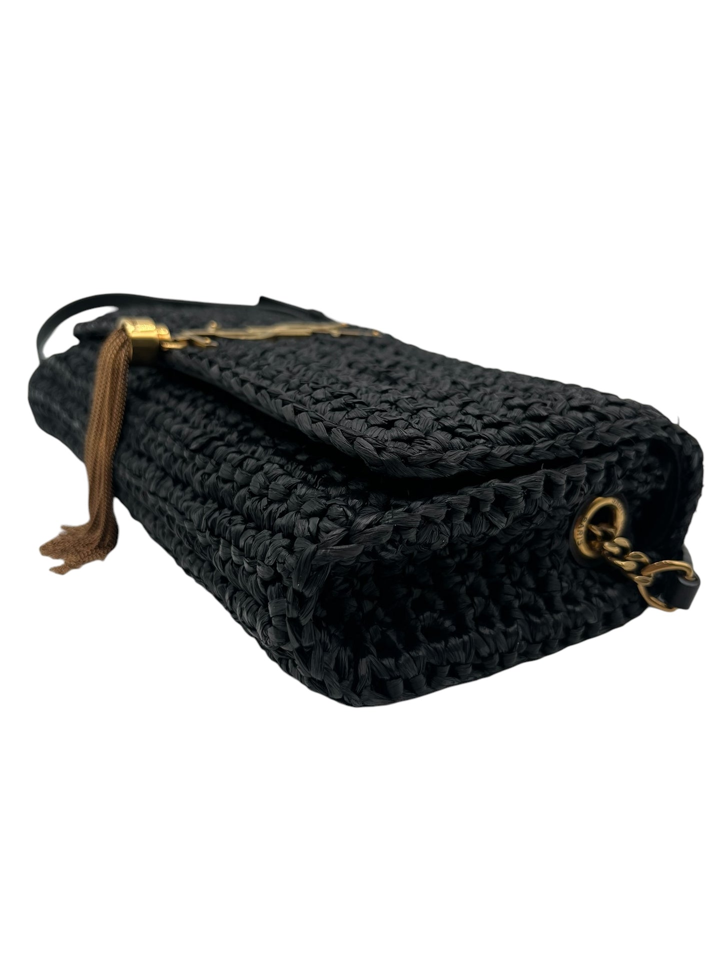 YSL KATE 99 TASSEL SHOULDER BAG IN RAFFIA