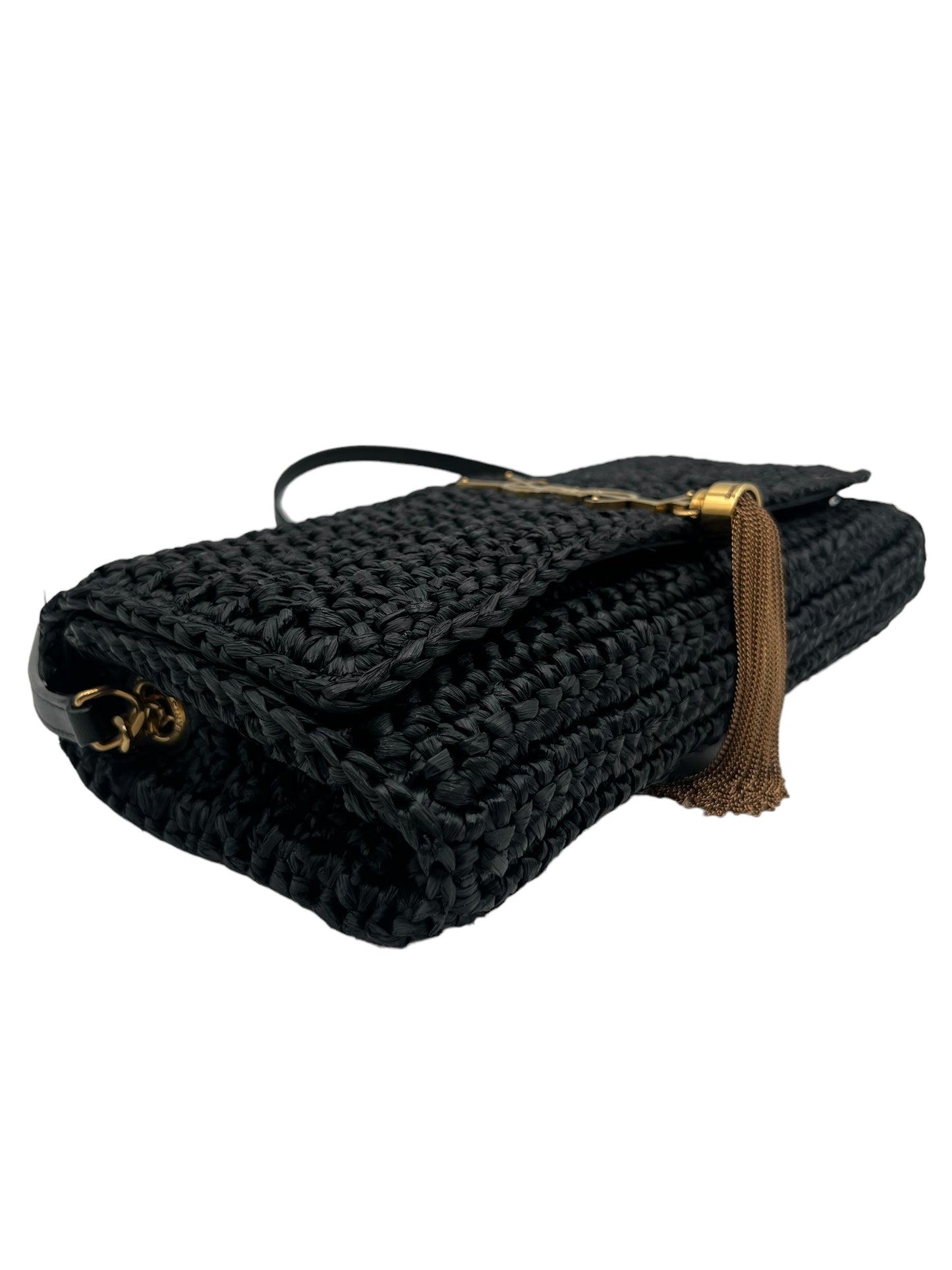 YSL KATE 99 TASSEL SHOULDER BAG IN RAFFIA