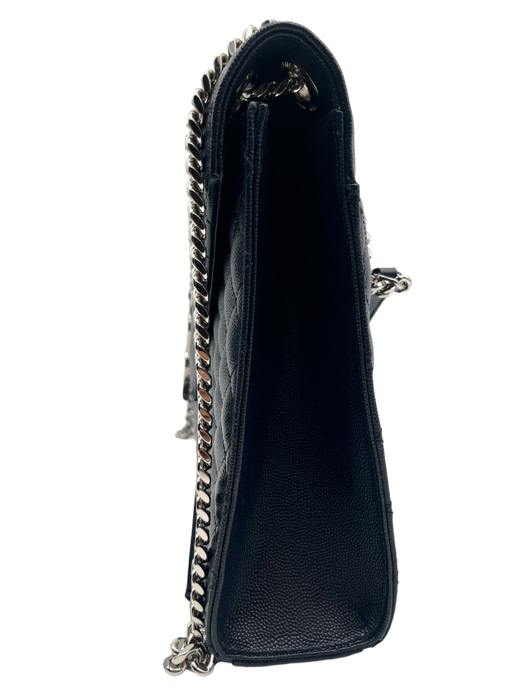 YSL MONOGRAM MATELASSE ENVELOPE NAVY