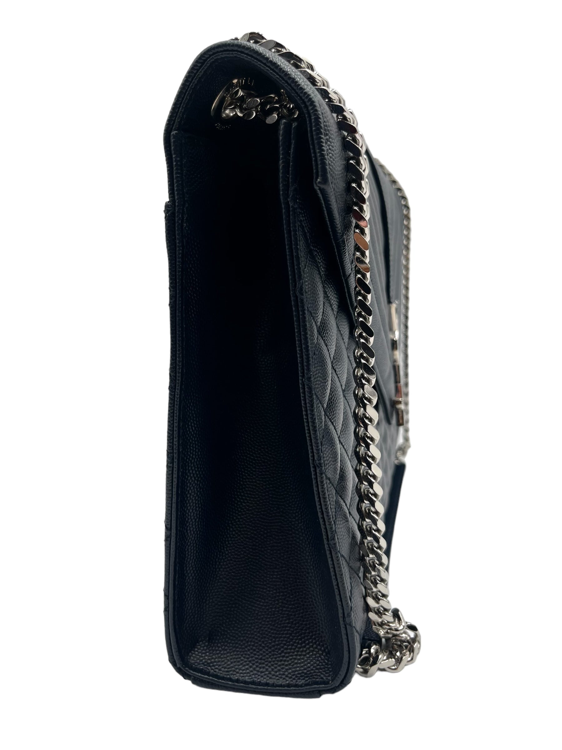 YSL MONOGRAM MATELASSE ENVELOPE NAVY