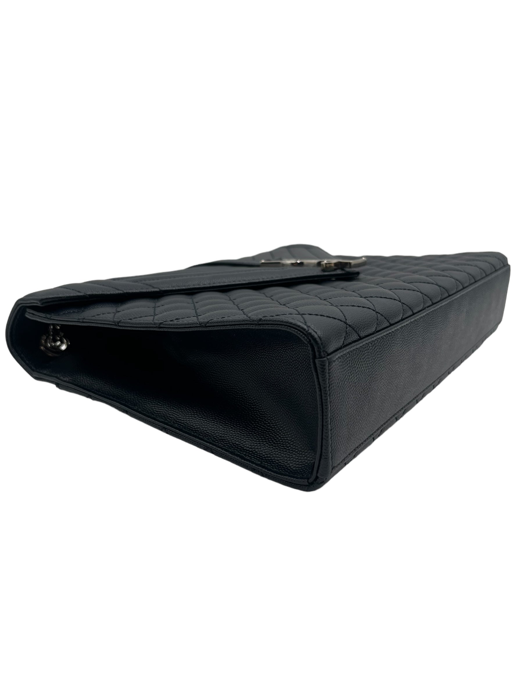 YSL MONOGRAM MATELASSE ENVELOPE NAVY