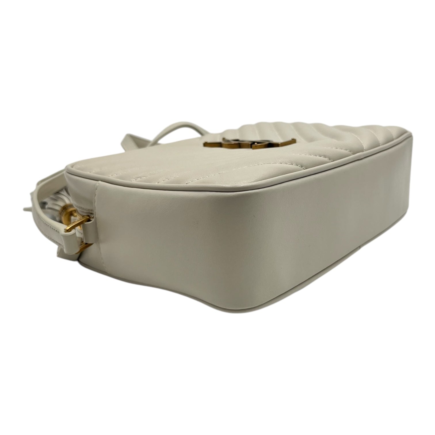 YSL CALFSKIN MONOGRAM LOU CAMERA BAG IN OFF WHITE CREAM