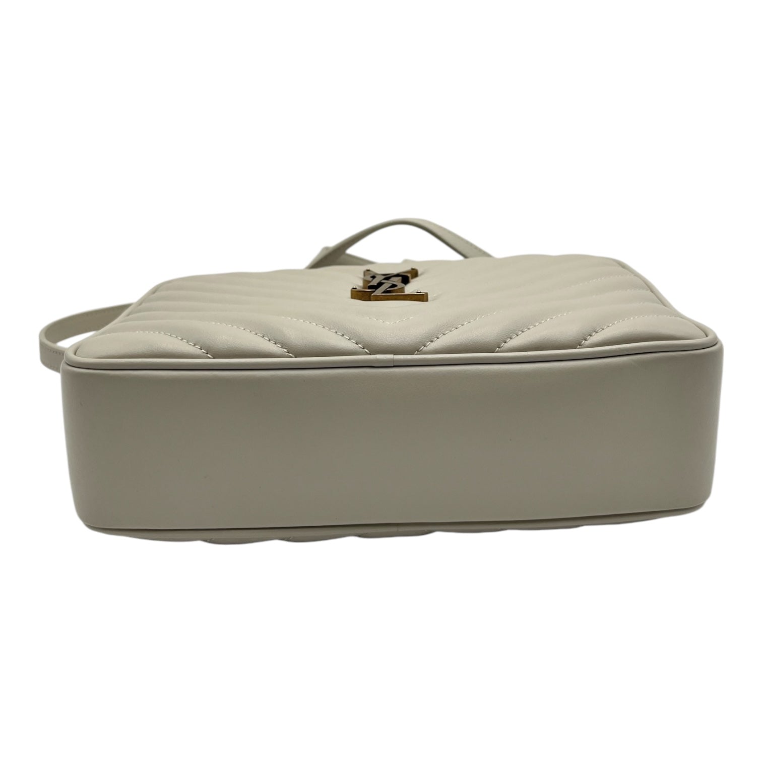 YSL CALFSKIN MONOGRAM LOU CAMERA BAG IN OFF WHITE CREAM