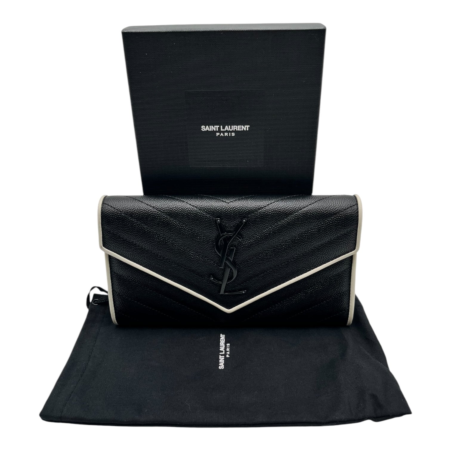 YSL ENVELOPE BLACK CALFSKIN WALLET