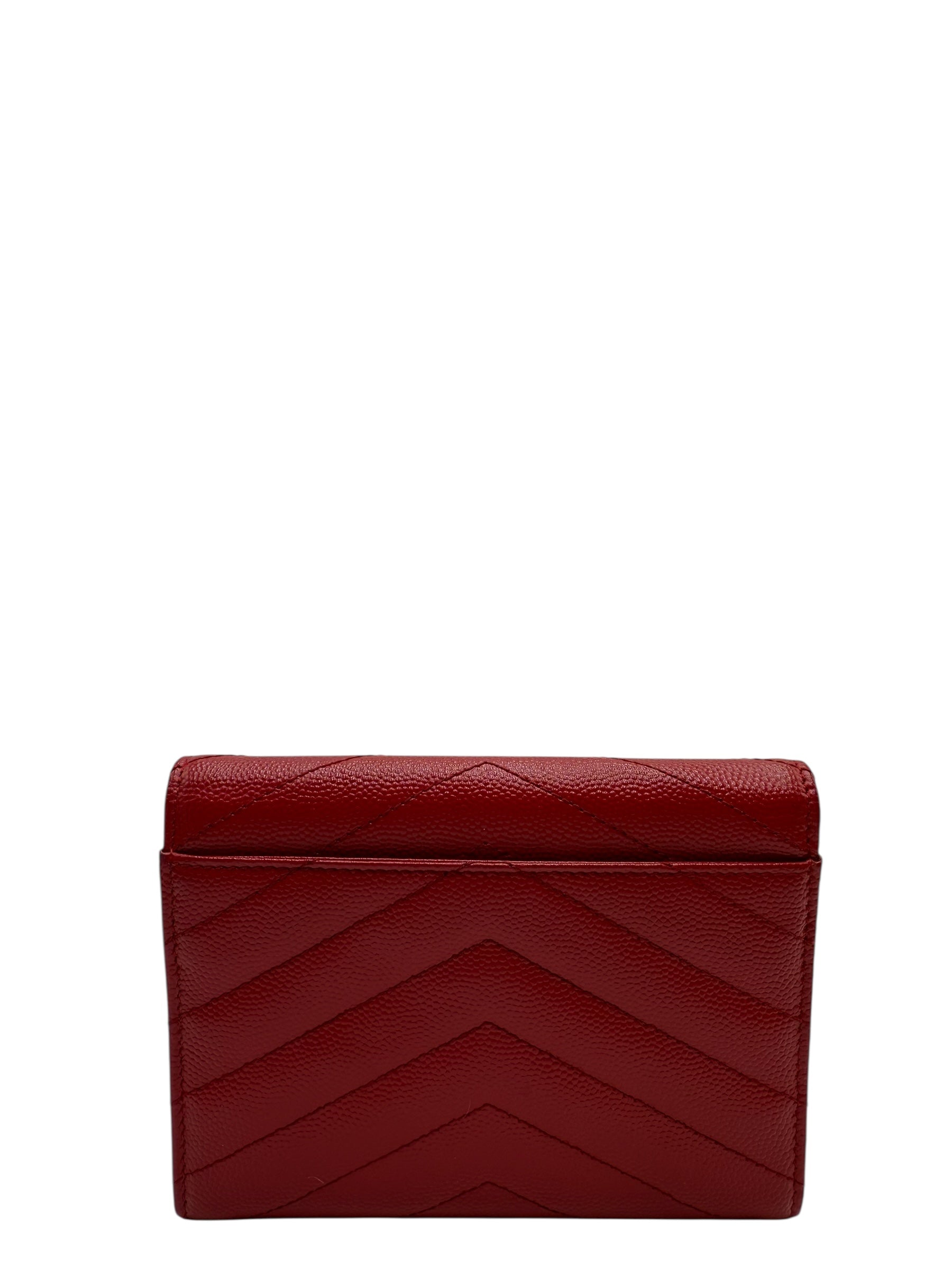 YSL LE MONOGRAM RED CALFSKIN WALLET