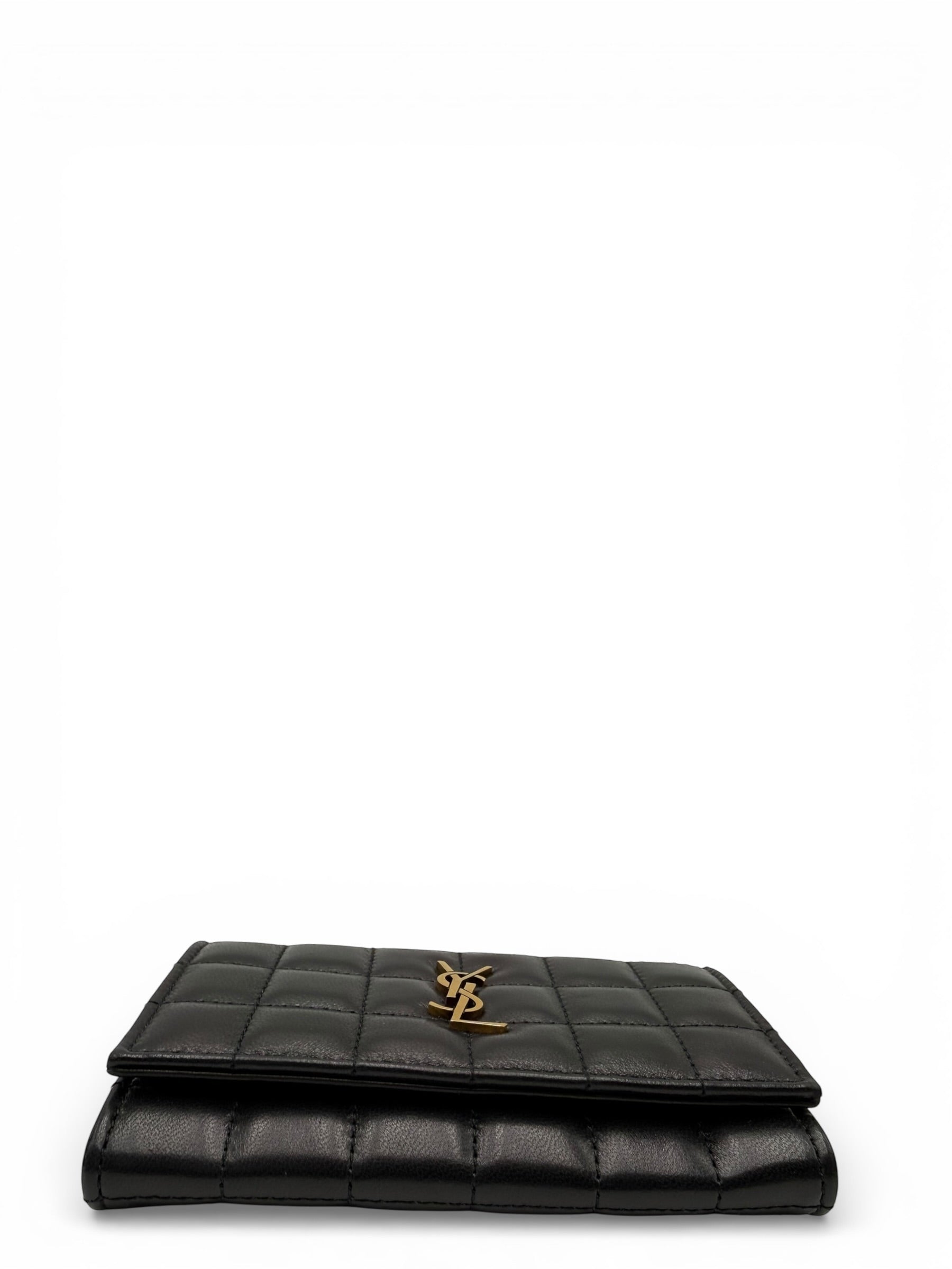 YSL BLACK LAMBSKIN SHORT WALLET