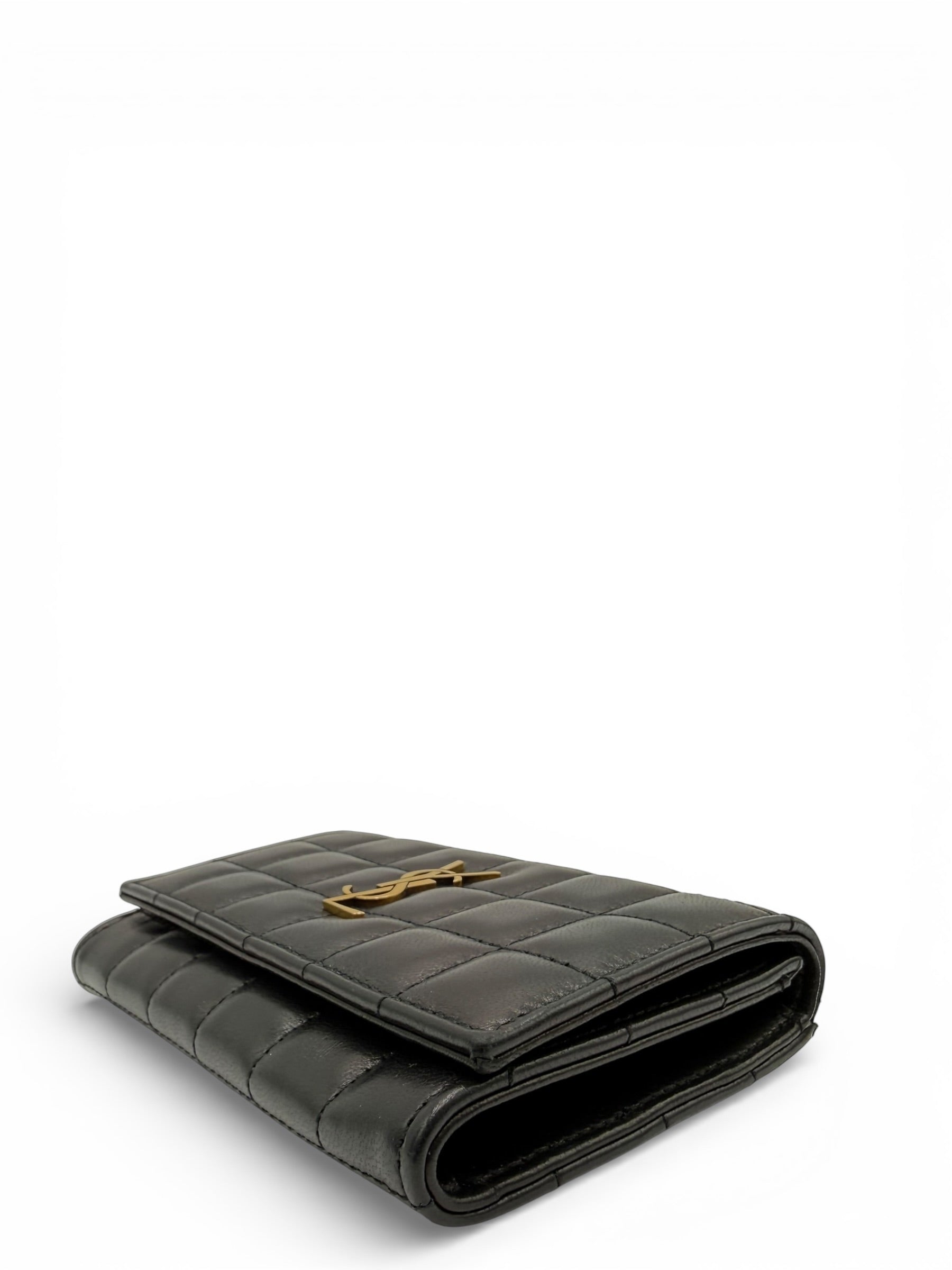 YSL BLACK LAMBSKIN SHORT WALLET