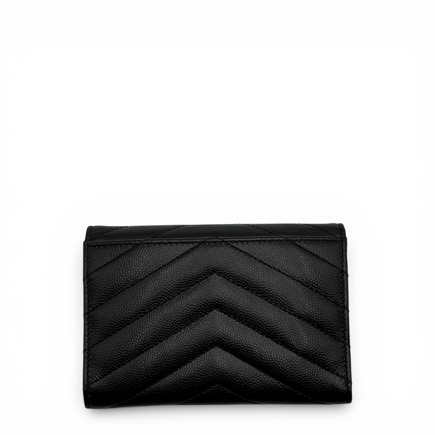 YSL BLACK CALFSKIN SHORT WALLET