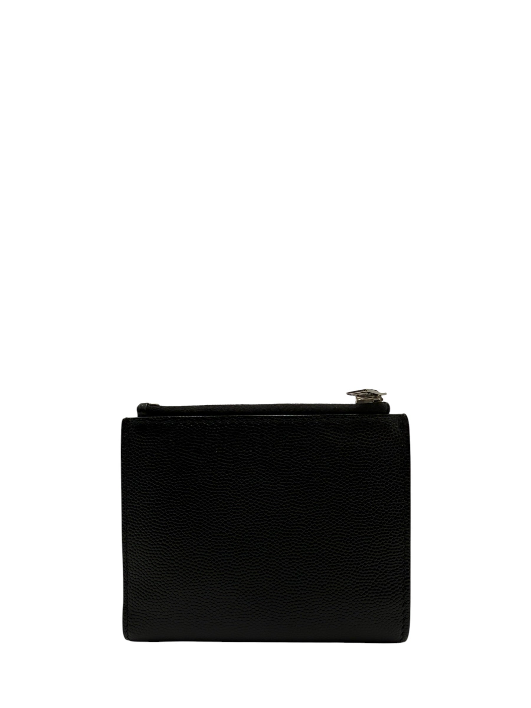 YSL BLACK CALFSKIN LEATHER BI-FOLD WALLET