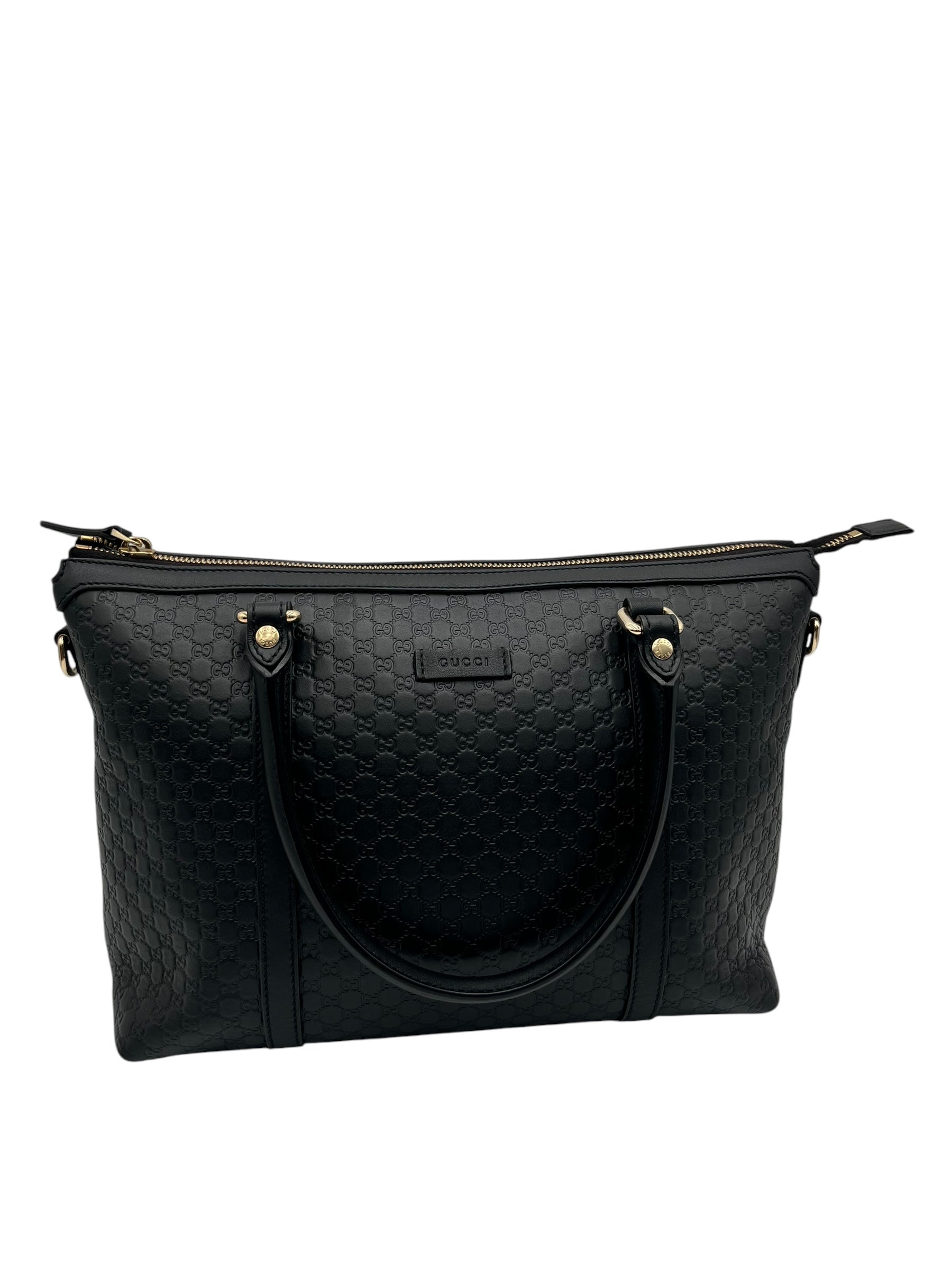 GUCCI  GG MICROGUCCISSIMA TOTE BAG IN BLACK