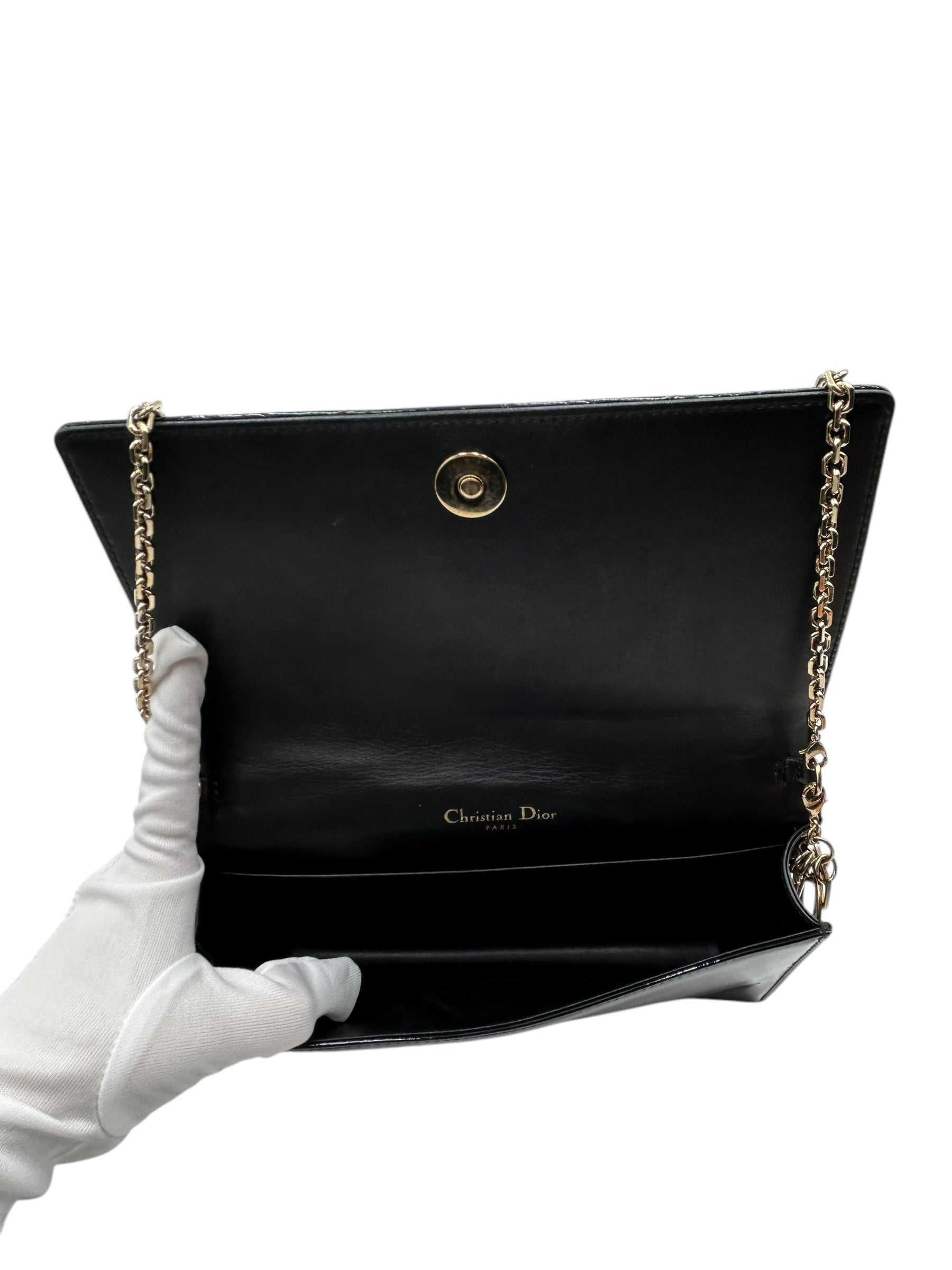 DIOR VERNIS BLACK CROSSBODY BAG
