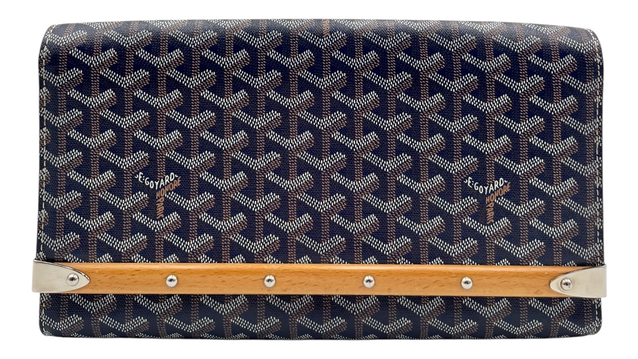 GOYARD GOYARDINE MONTE CARLO BOIS CLUTCH BLUE