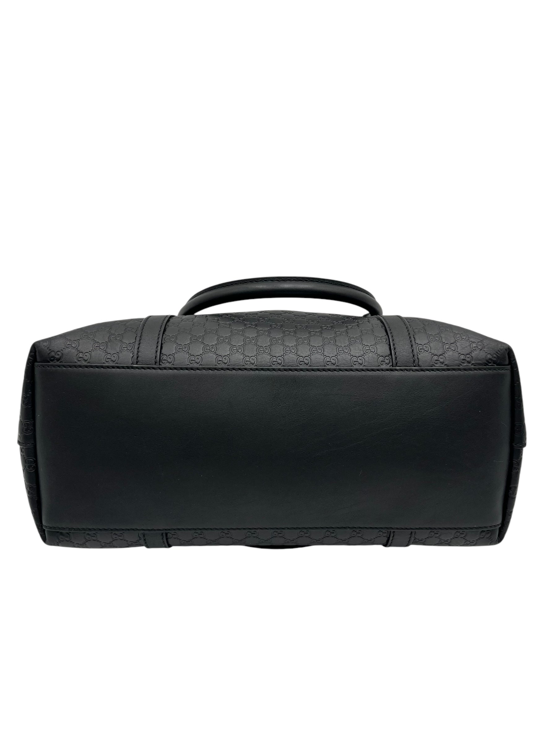 GUCCI  GG MICROGUCCISSIMA TOTE BAG IN BLACK