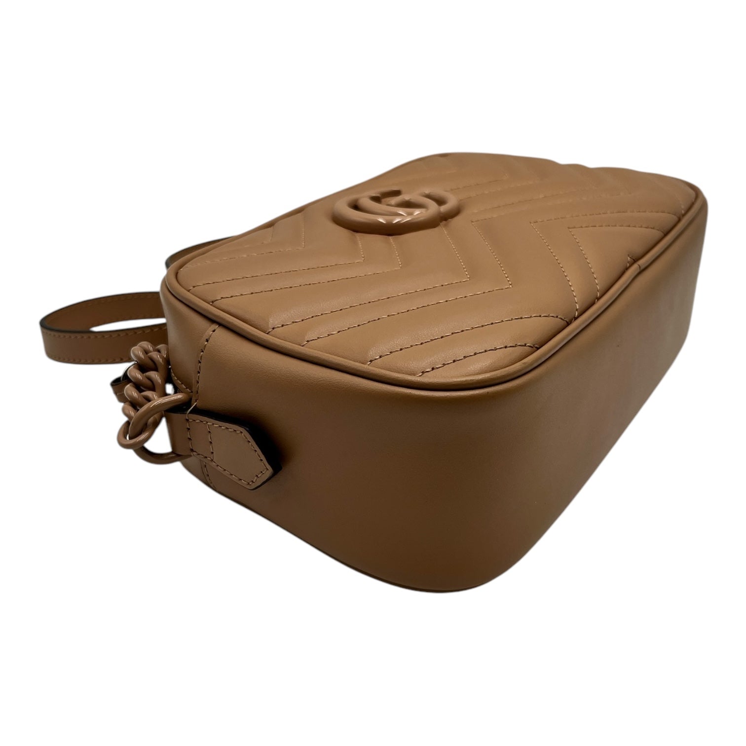 GUCCI GG MARMONT CAMERA MILKTEA CALFSKIN CROSSBODY