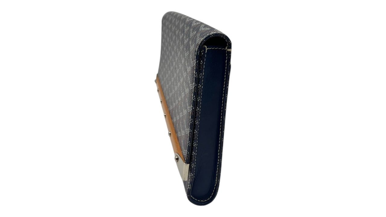 GOYARD GOYARDINE MONTE CARLO BOIS CLUTCH BLUE