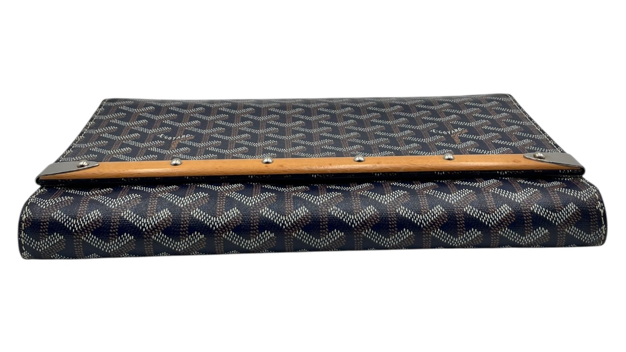 GOYARD GOYARDINE MONTE CARLO BOIS CLUTCH BLUE