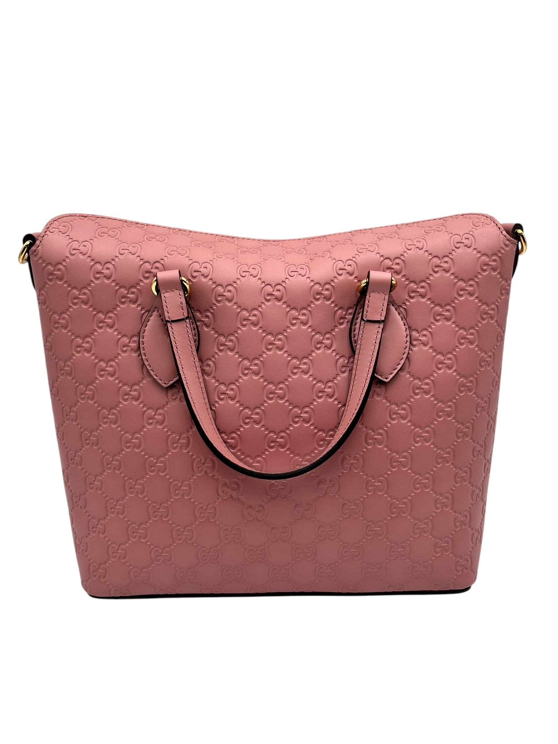 GUCCI GUCCISSIMA SIGNATURE LINEA A FOLDOVER TOTE ROSE BABY CANDY