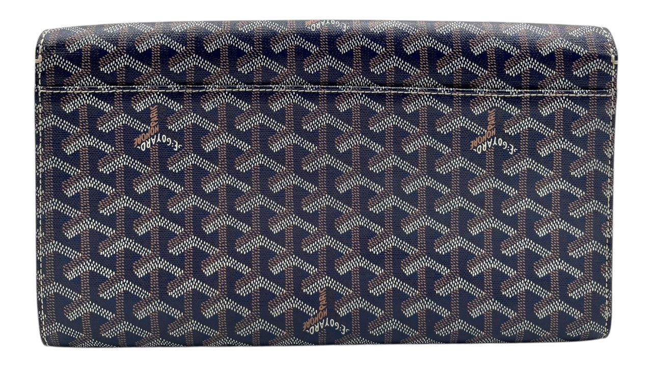 GOYARD GOYARDINE MONTE CARLO BOIS CLUTCH BLUE