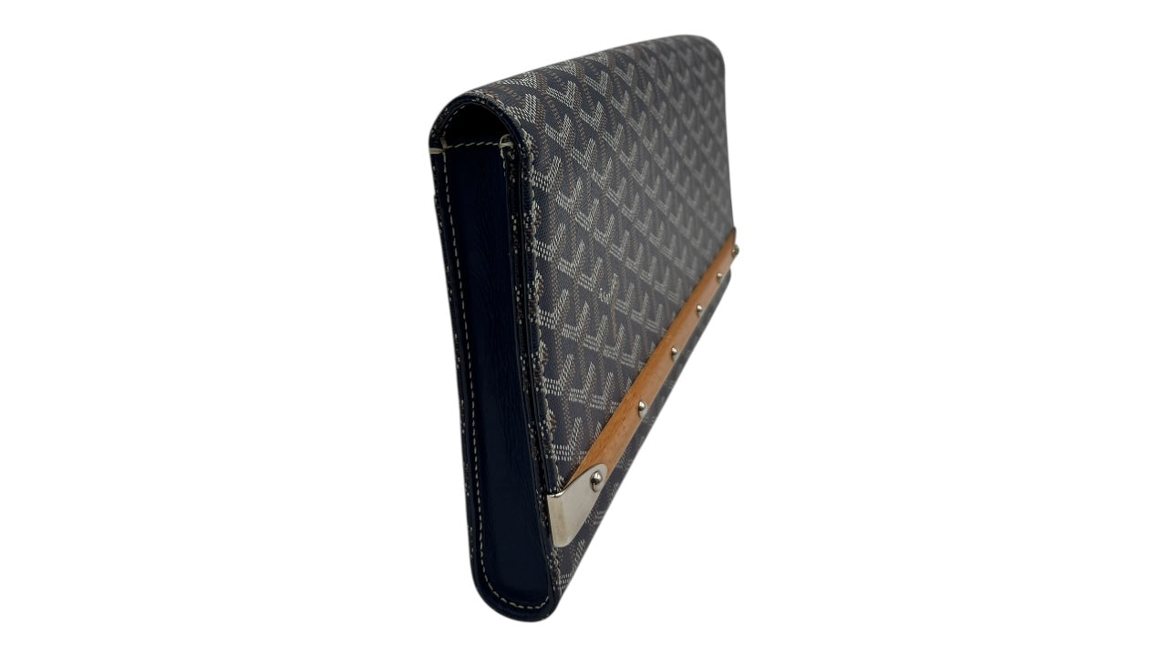 GOYARD GOYARDINE MONTE CARLO BOIS CLUTCH BLUE