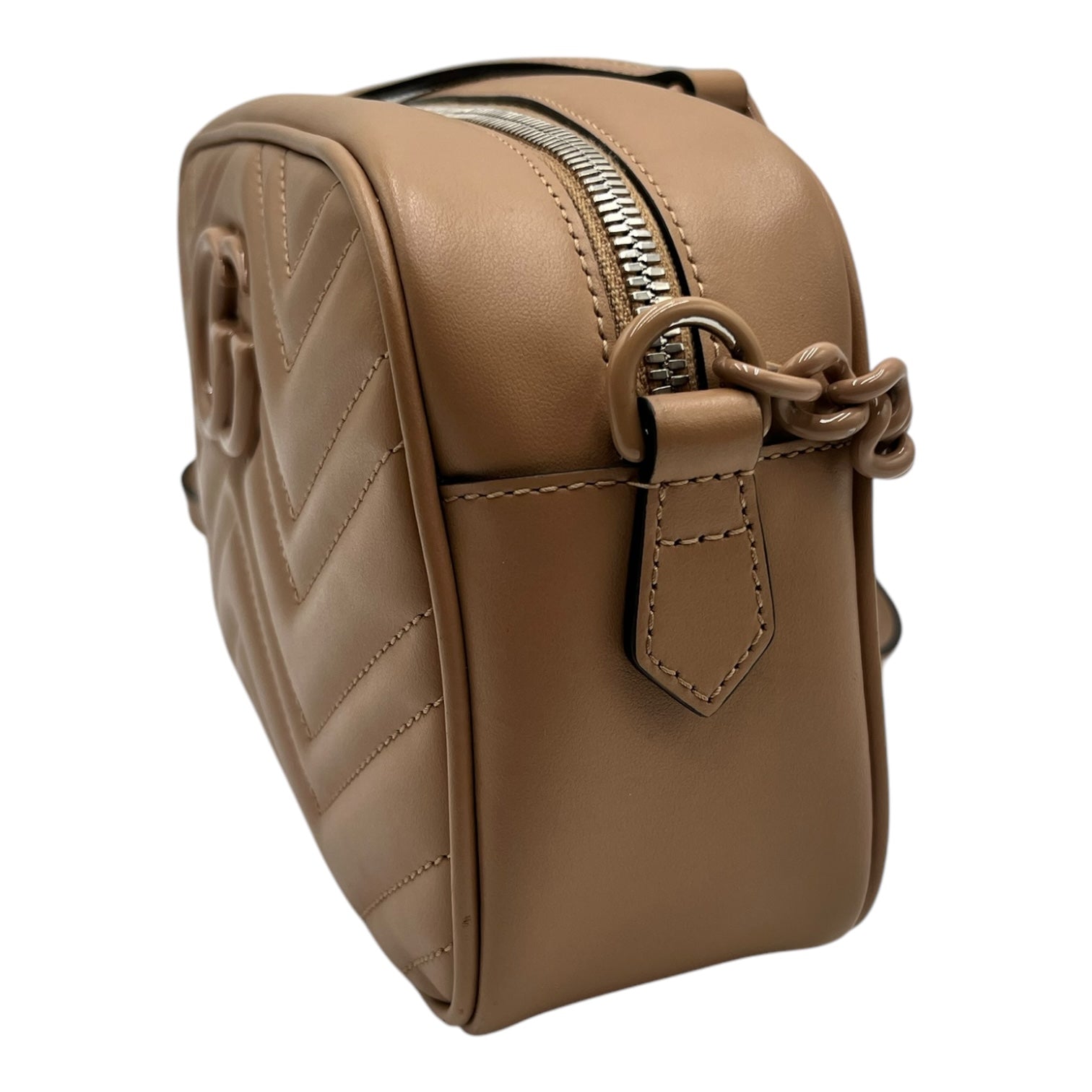 GUCCI GG MARMONT CAMERA MILKTEA CALFSKIN CROSSBODY