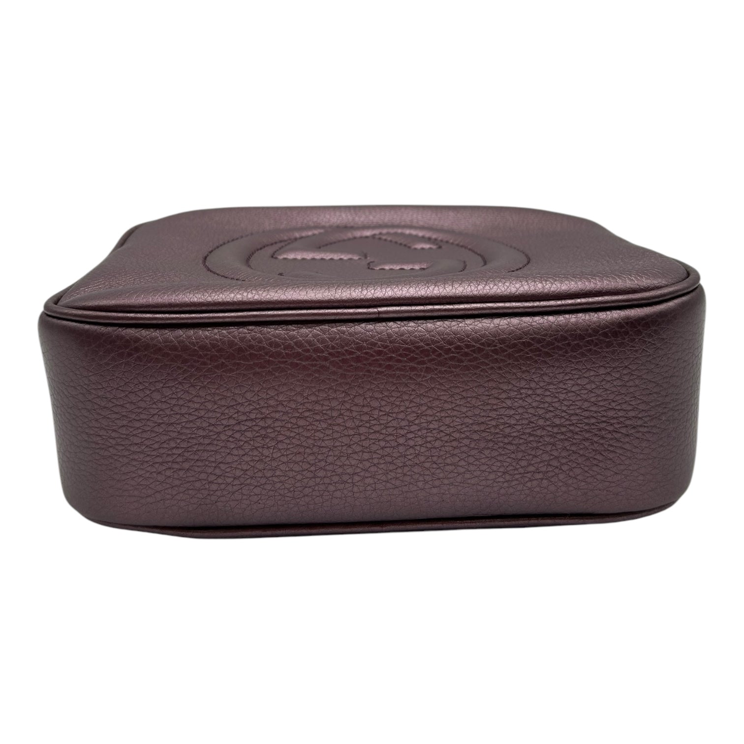 GUCCI SOHO DISCO METALIC PURPLE LEATHER CROSSBODY BAG
