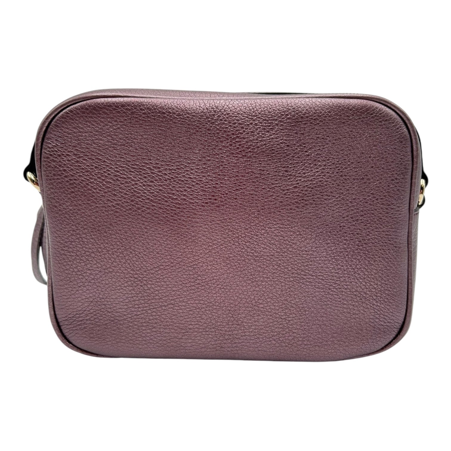 GUCCI SOHO DISCO METALIC PURPLE LEATHER CROSSBODY BAG