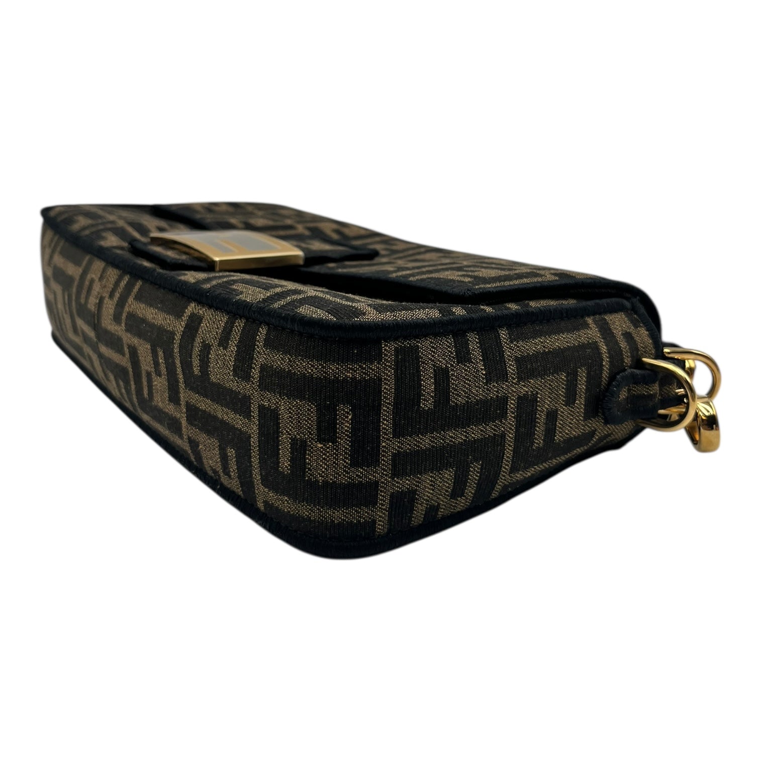 FENDI BAGUETTE BROWN FF JACQUARD FABRIC BAG