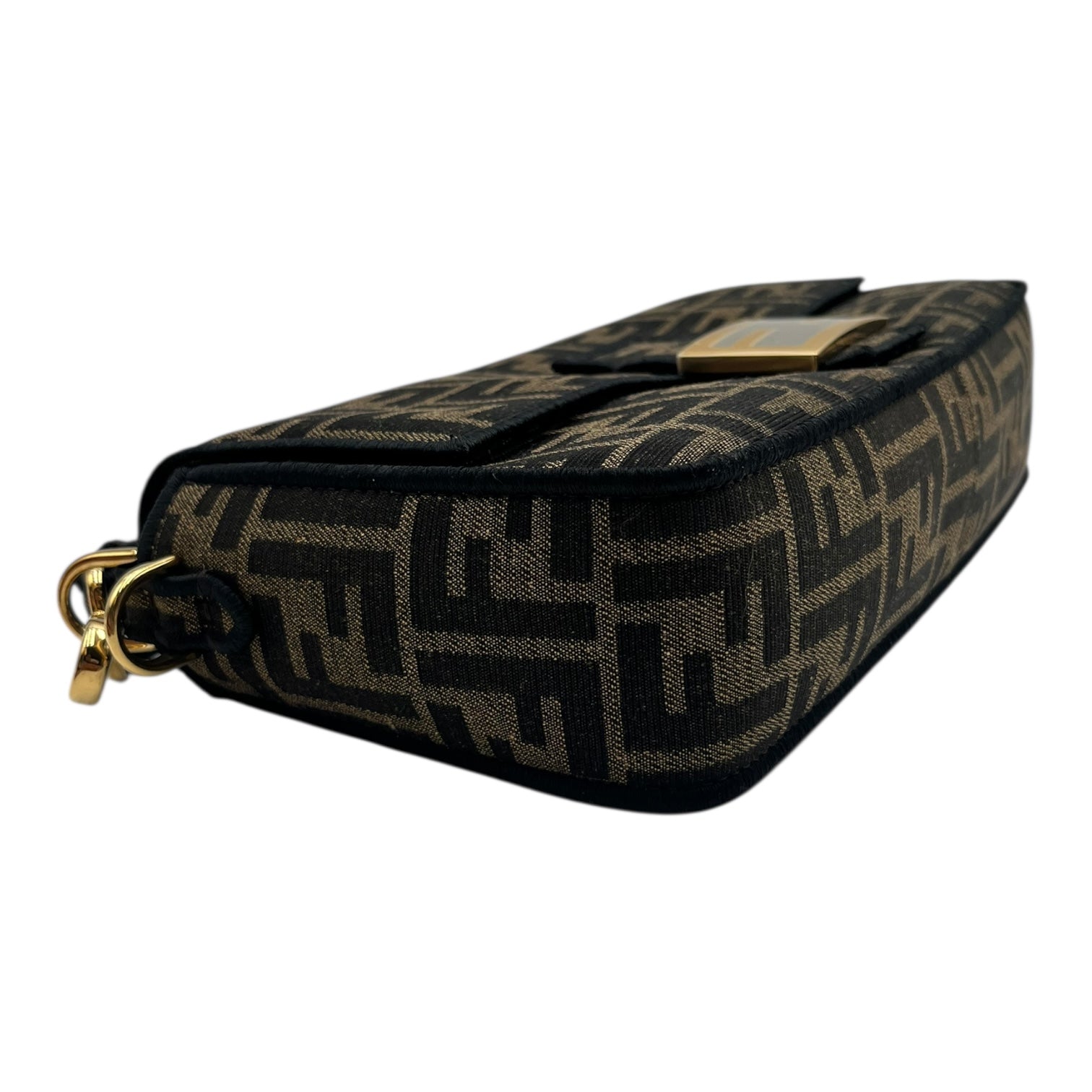FENDI BAGUETTE BROWN FF JACQUARD FABRIC BAG