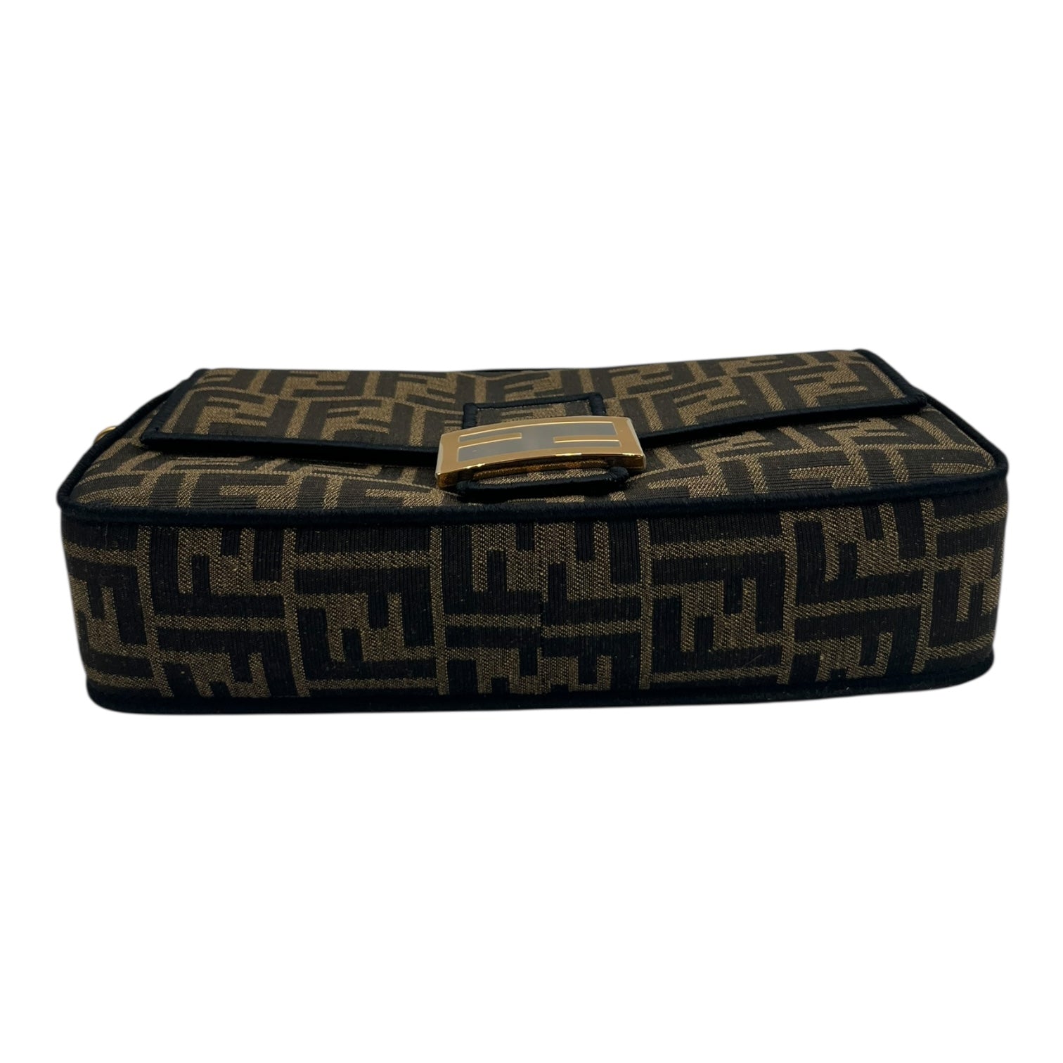 FENDI BAGUETTE BROWN FF JACQUARD FABRIC BAG