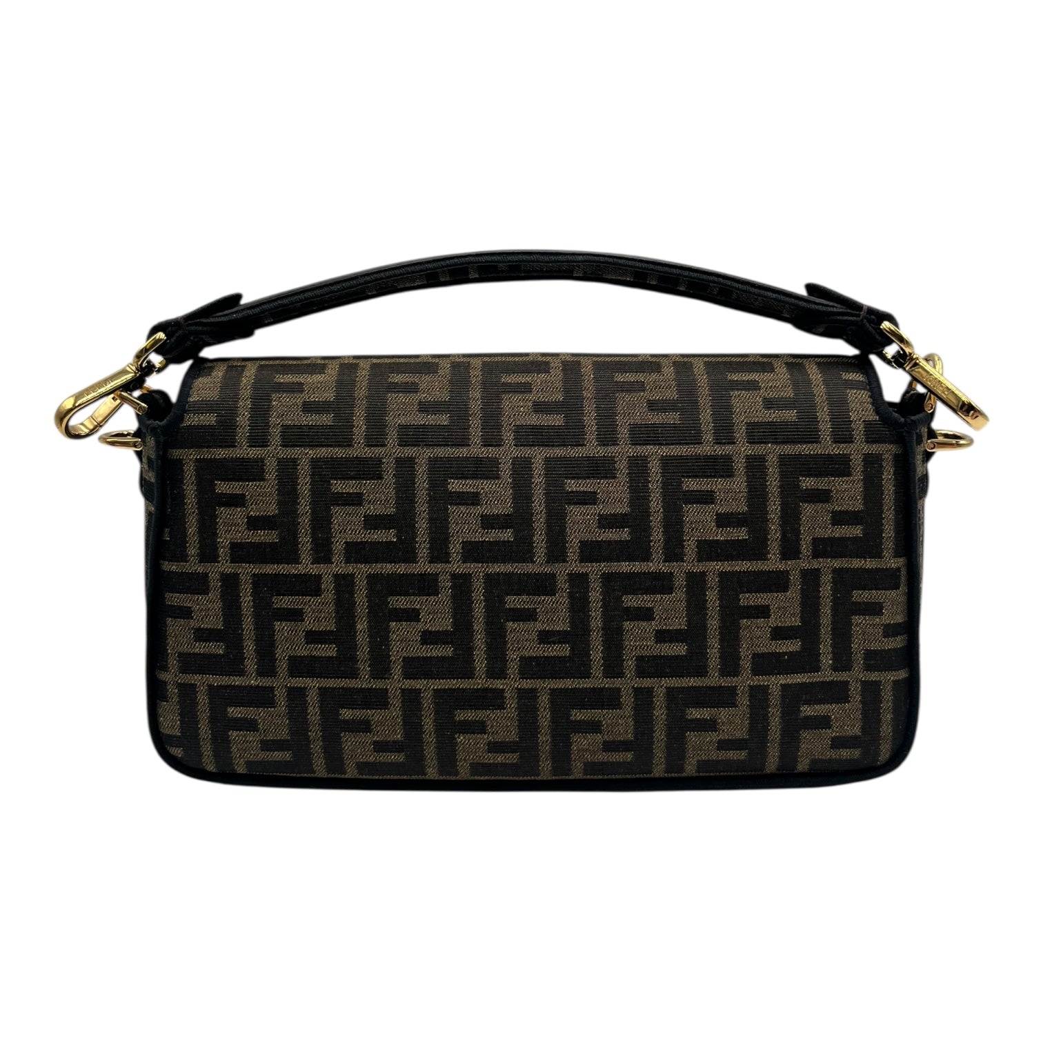 FENDI BAGUETTE BROWN FF JACQUARD FABRIC BAG