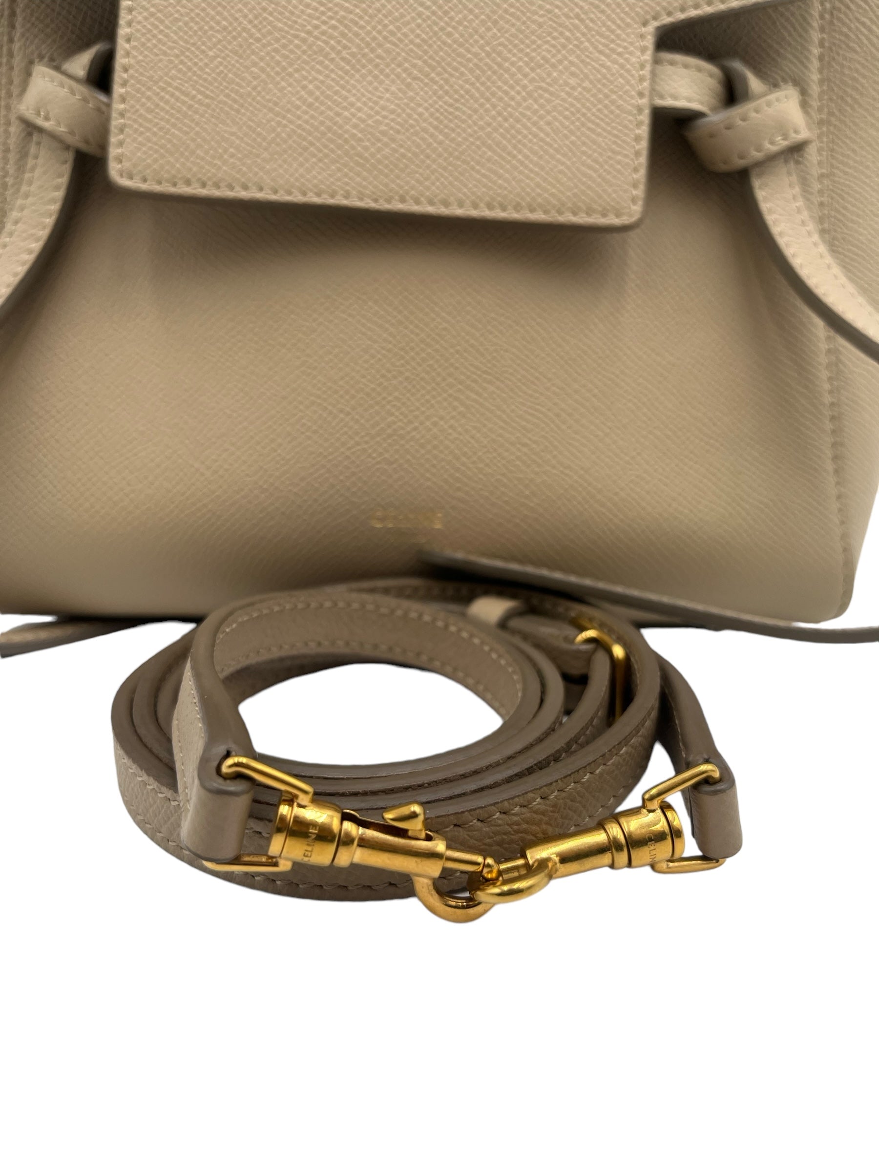 CELINE BELT BAG NANO IN BEIGE WITH GOLD HARDWARE