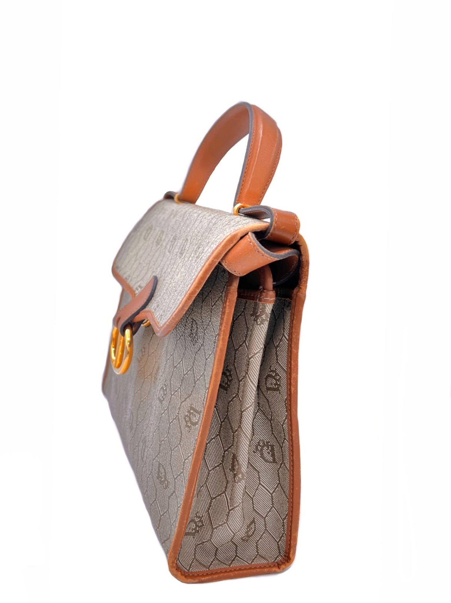 DIOR HONEYCOMB CANVAS SHOULDER BAG BEIGE