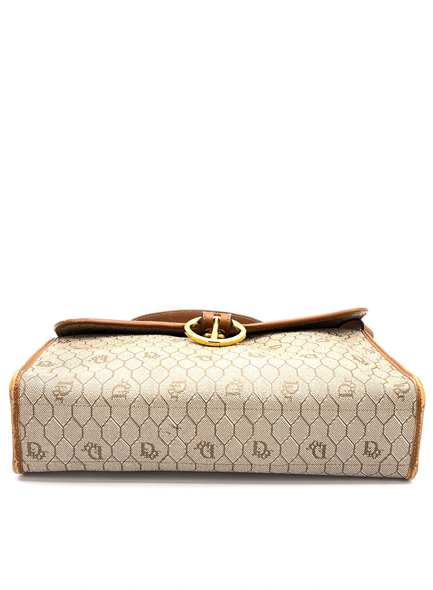 DIOR HONEYCOMB CANVAS SHOULDER BAG BEIGE