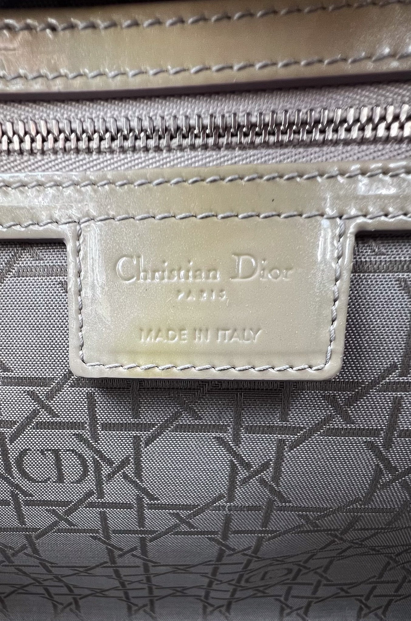 DIOR-LADY DIOR PATENT LEATHER BEIGE