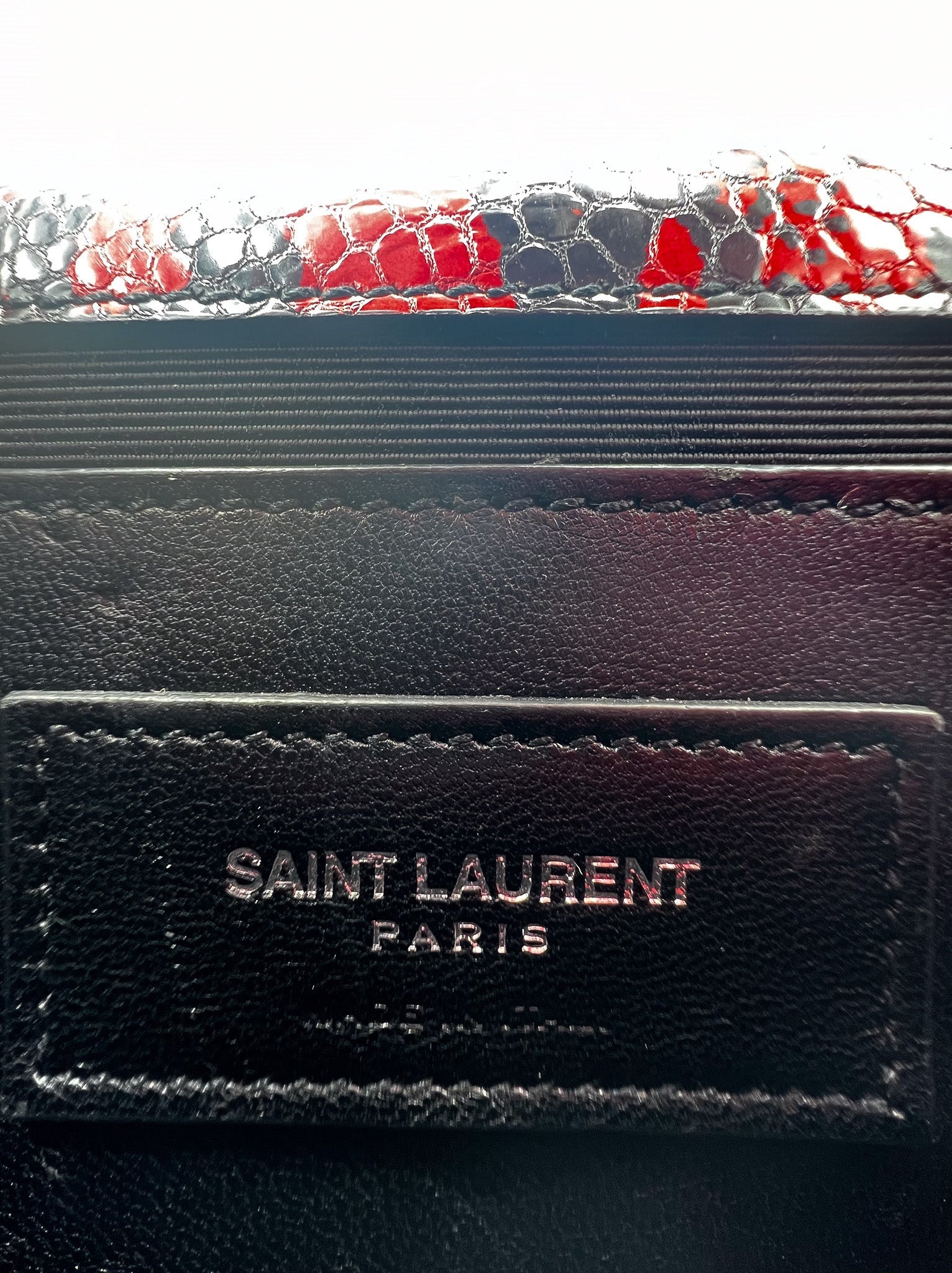 YSL PYTHON EMBOSSED KATE BAG