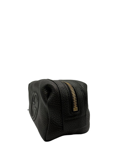 GUCCI SOHO BLACK CALFSKIN COSMETIC POUCH
